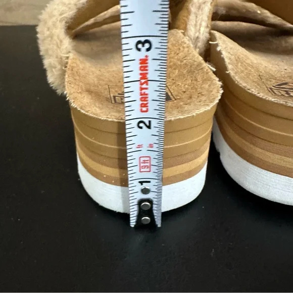 Reef Beige Fuzzy Strap Sandals - Picture 4 of 11